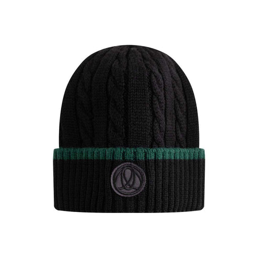 Knit Beanie — Black/Green