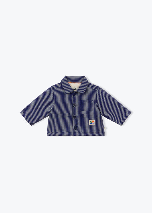 Veste Bebe Rayures Fourrure - Marine