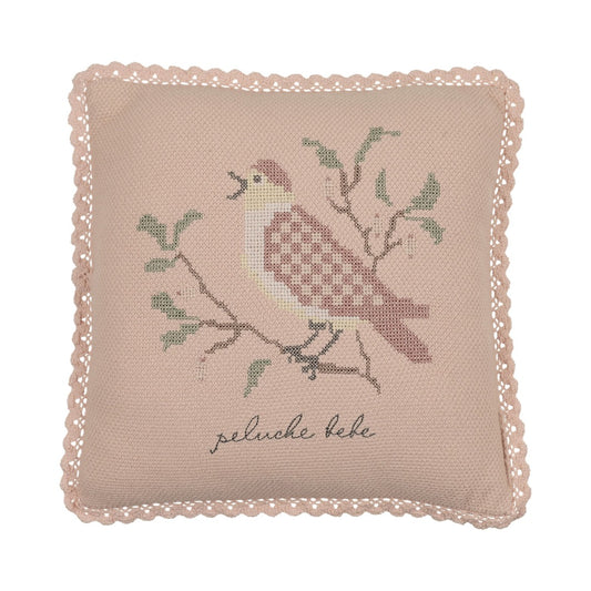 Cross Stitch Knit Pillow - Rose