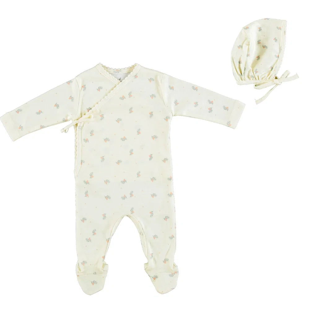 Ayla Wrap Overall And Bonnet - Pink Branch
