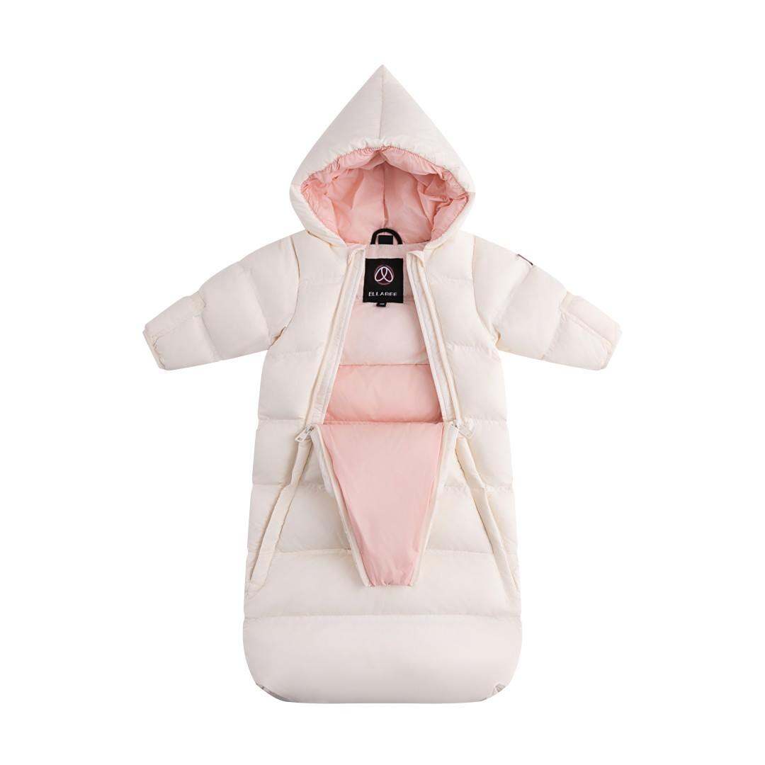 Baby Snowsuit — Off White/Pink