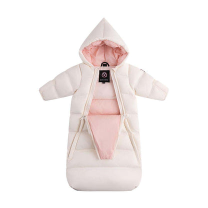 Baby Snowsuit — Off White/Pink