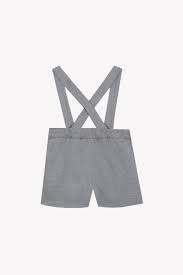 Boys Suspender Shorts - Grey