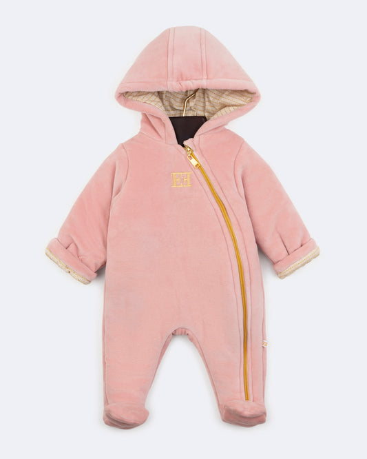 Newborn Hooded Footie (74515) - Bridal Rose