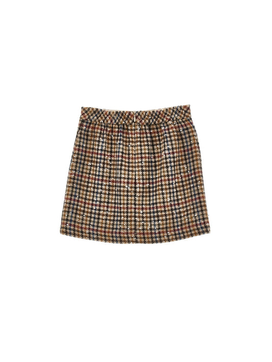Houndstooth Long Skirt - Multicolor