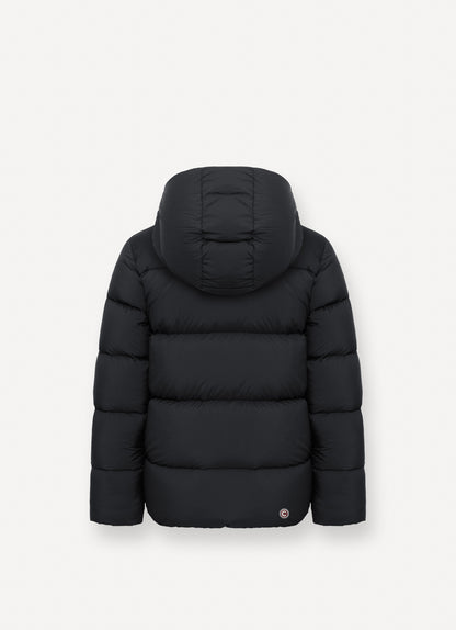 Reversable Quilted Jacket W/ Hood - Black