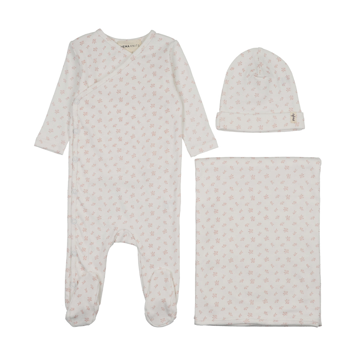 Velour Floral 3pc Set - Pink Floral