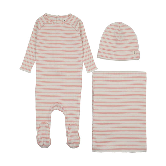 Rib Stripe Footie 3PC Set
