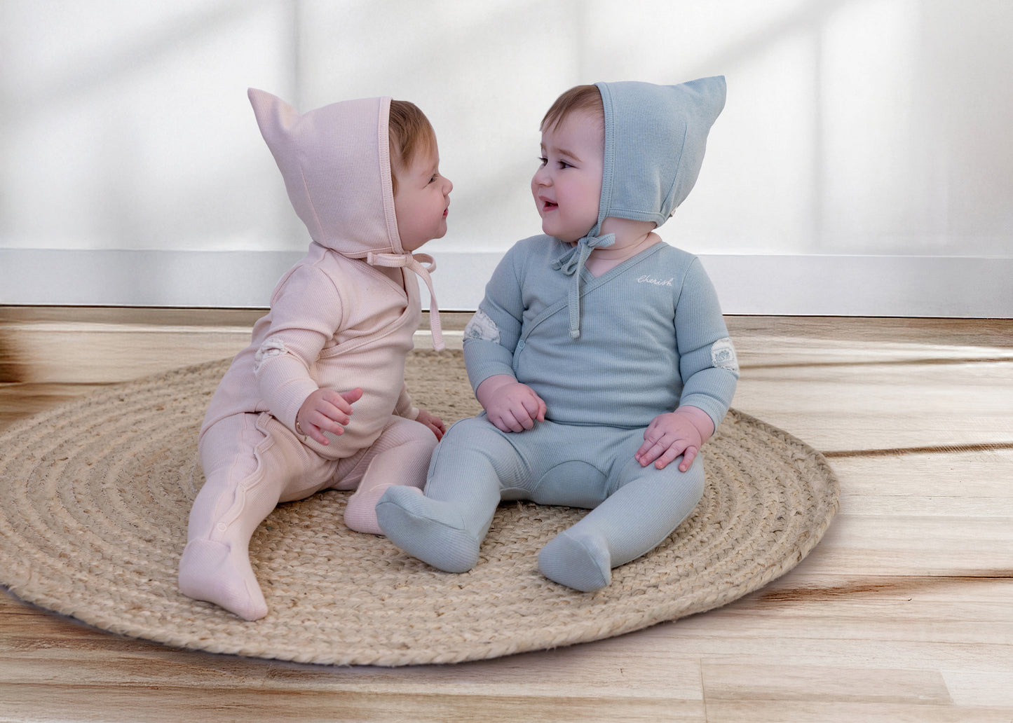 Milk Keepsake Wrap Footie With Patch and Pixie Bonnet