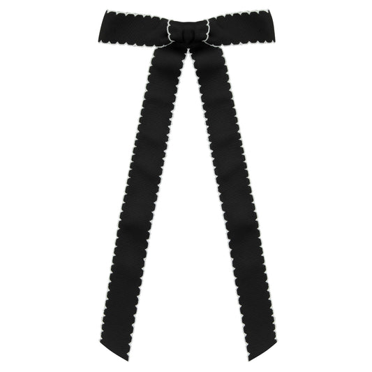 Le enfant Scallop edge bows - Black