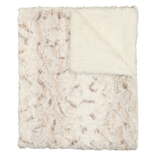 Peluche Speckled Fur Blanket - Beige and Natura