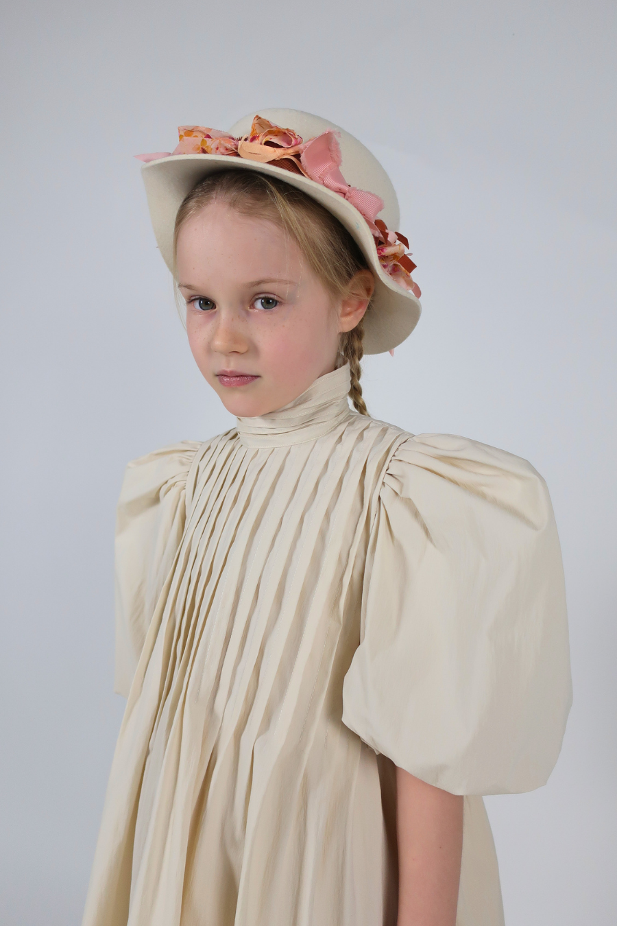 Harriet Pin Tucker Dress - Ivory