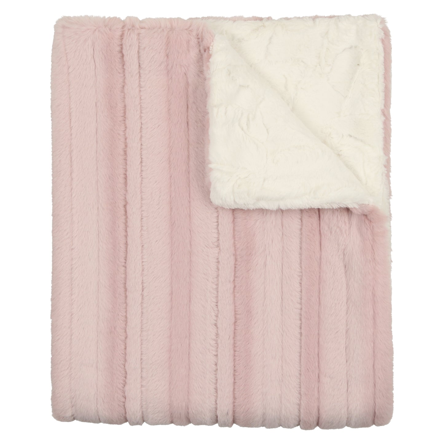 Peluche Panel Fur Blanket - Mauve