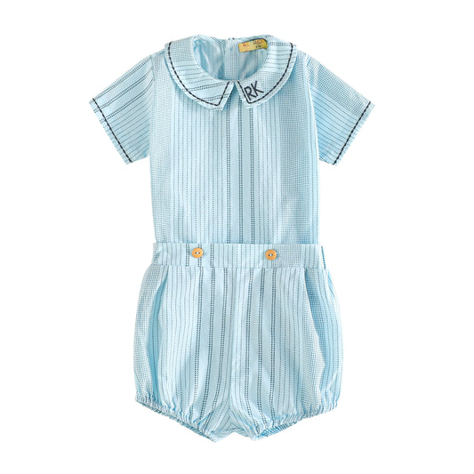 RetroKid Alfie Cotton Printed Baby Boy Button Up Set