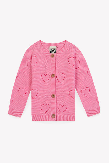 Bonton Pointelle Cardi Lilet Coe