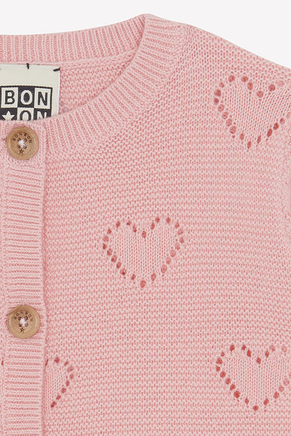 Bonton Pointelle Cardi Lilet Coe