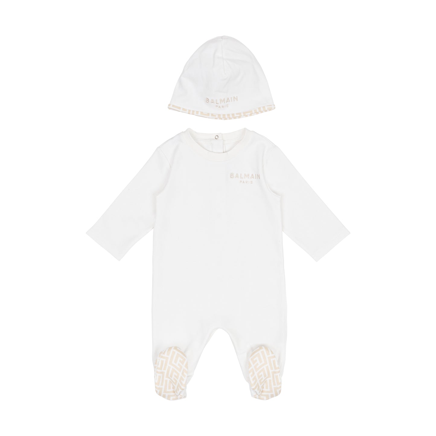 Balmain Footie & Hat Set BXB50A