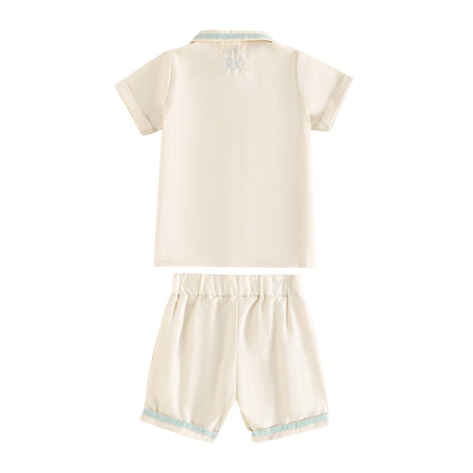RetroKid Bennet Boys Collar Shirt + Short Pants Set