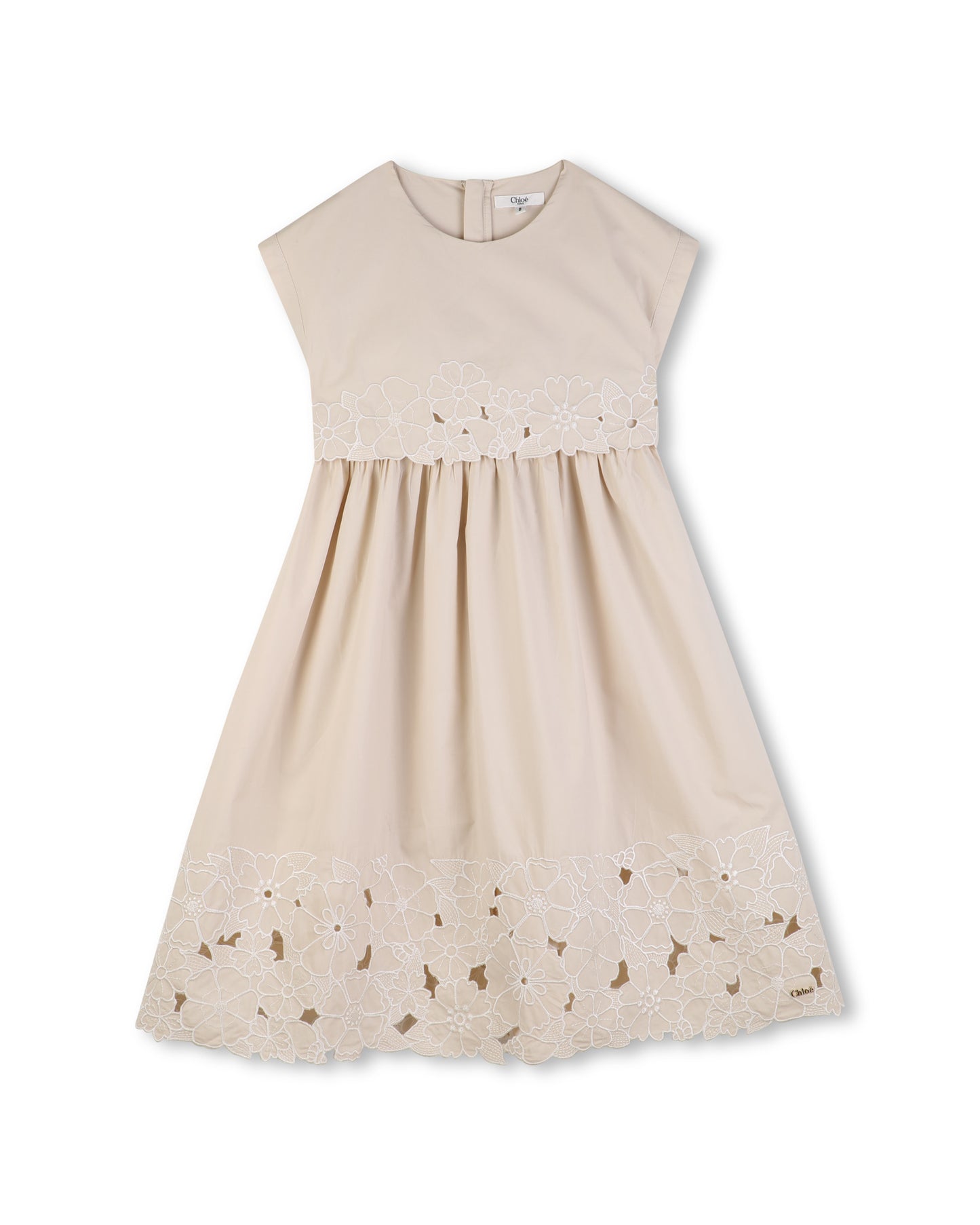 Chloe Mid-Lengh Dress Openwork Floral Embroideries C20810