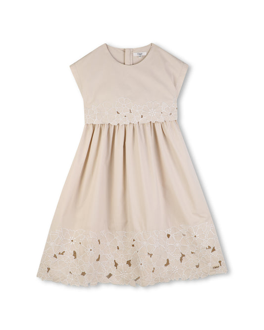 Chloe Mid-Lengh Dress Openwork Floral Embroideries C20810