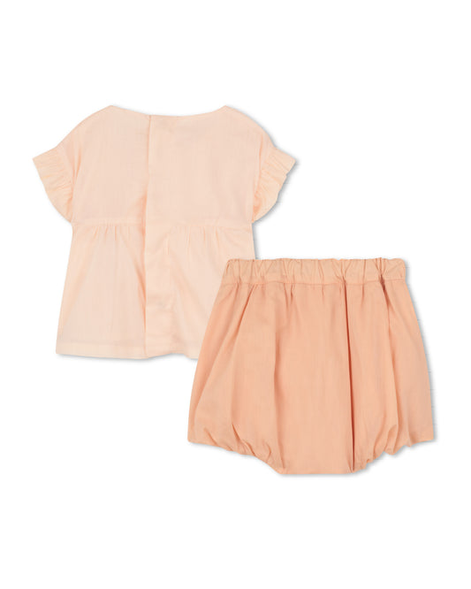 Chloe Floral embroideries top and Bloomer set C20923