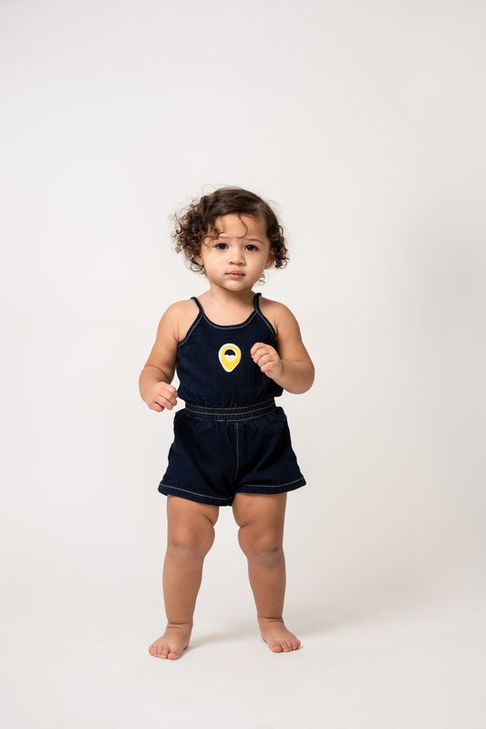 Birnham Girl Gathered Romper