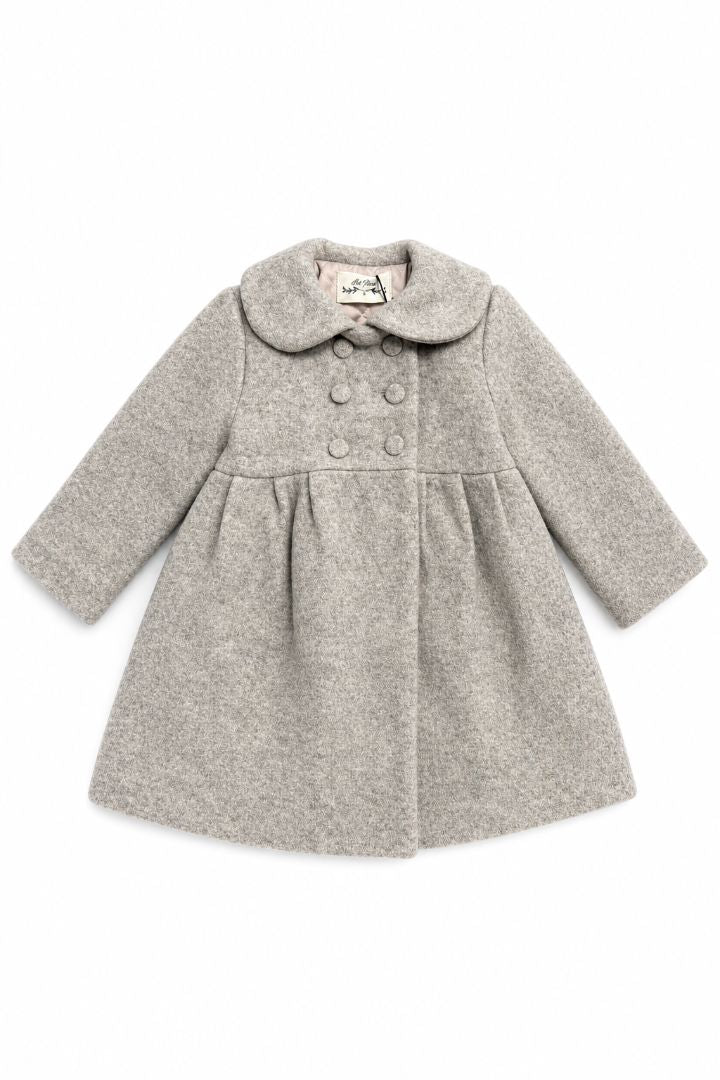 Wool Logo Coat - Cream