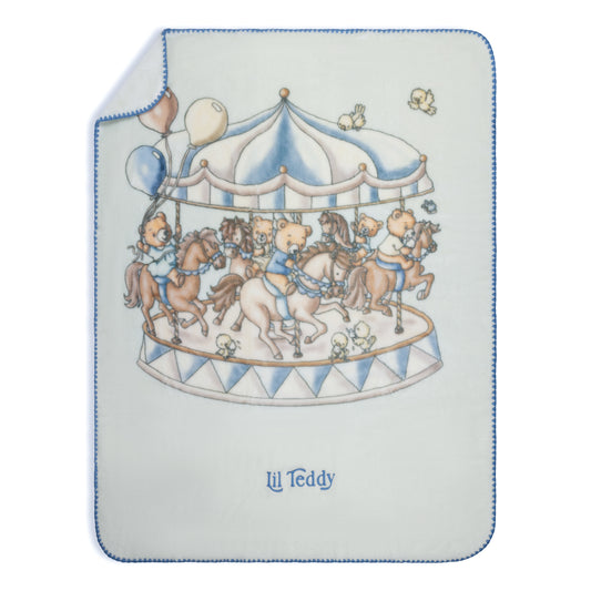 Lil Teddy Merry Go Snuggle Blanket