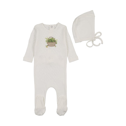 B&D Crochet Basket Footie & Bonnet