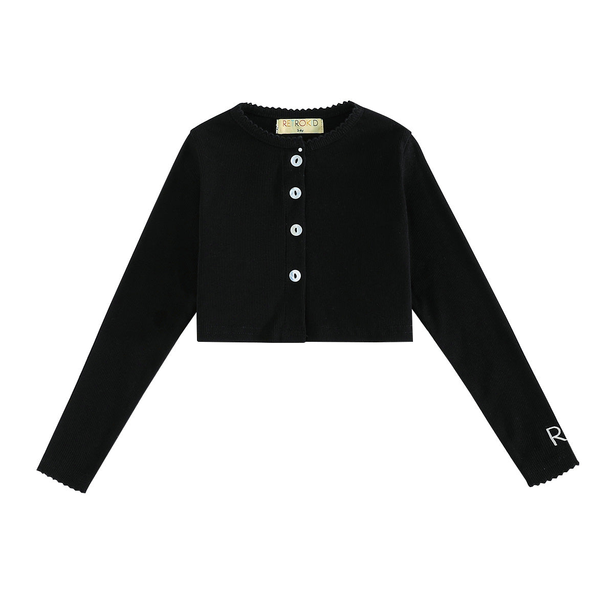 RetroKid Emery Ribbed Cropped Cardigan