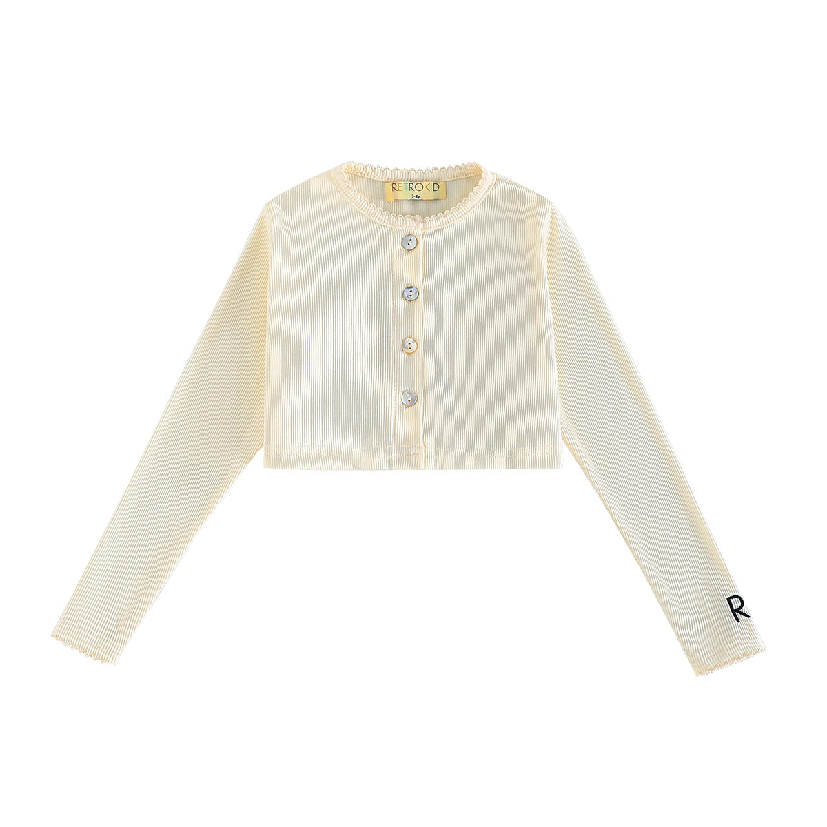 RetroKid Emery Ribbed Cropped Cardigan