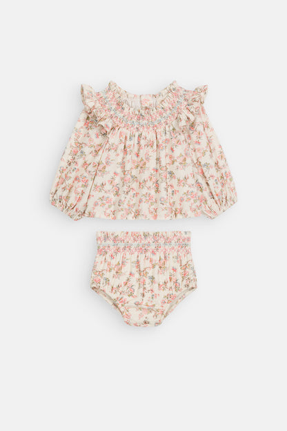 Poetic Top And Bloomers - Cream Carnation Vale