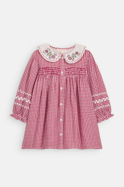 Delinia Dress - Raspberry Checks