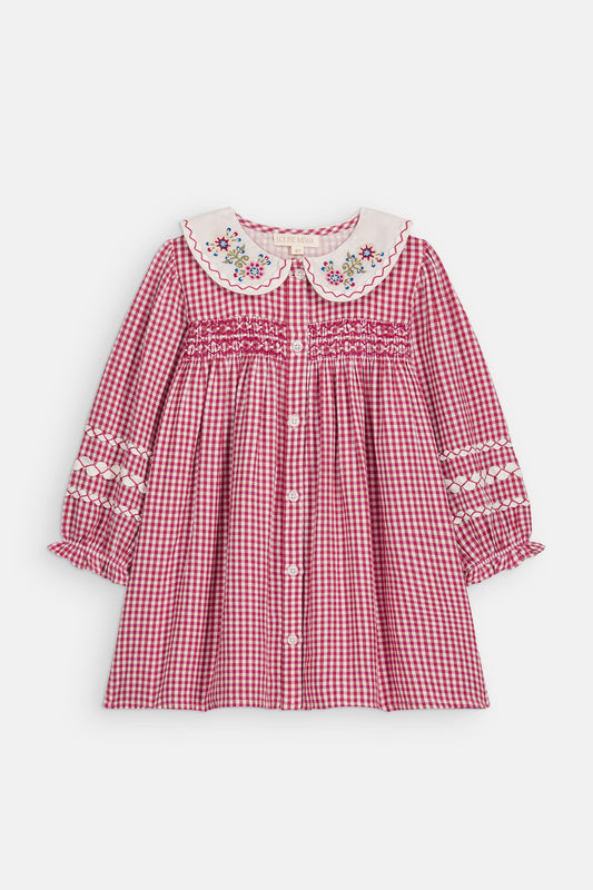 Delinia Dress - Raspberry Checks