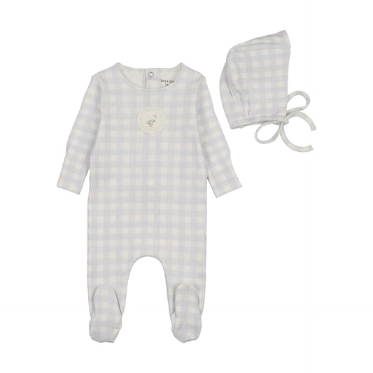 Goose Plaid Footie & Bonnet