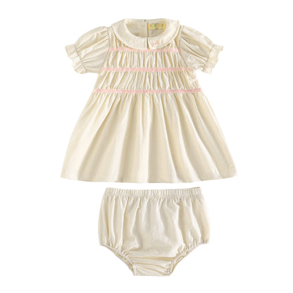 RetroKid Halston Smocked Baby Girl Bloomer Set