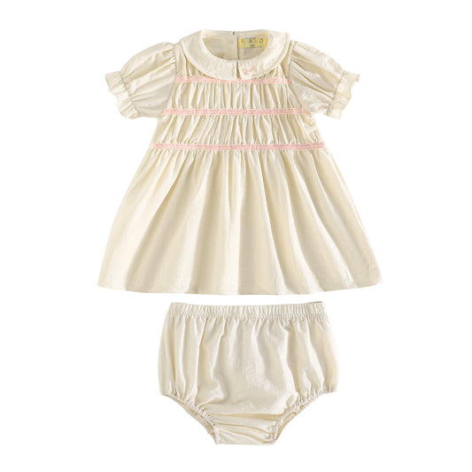 RetroKid Halston Smocked Baby Girl Bloomer Set