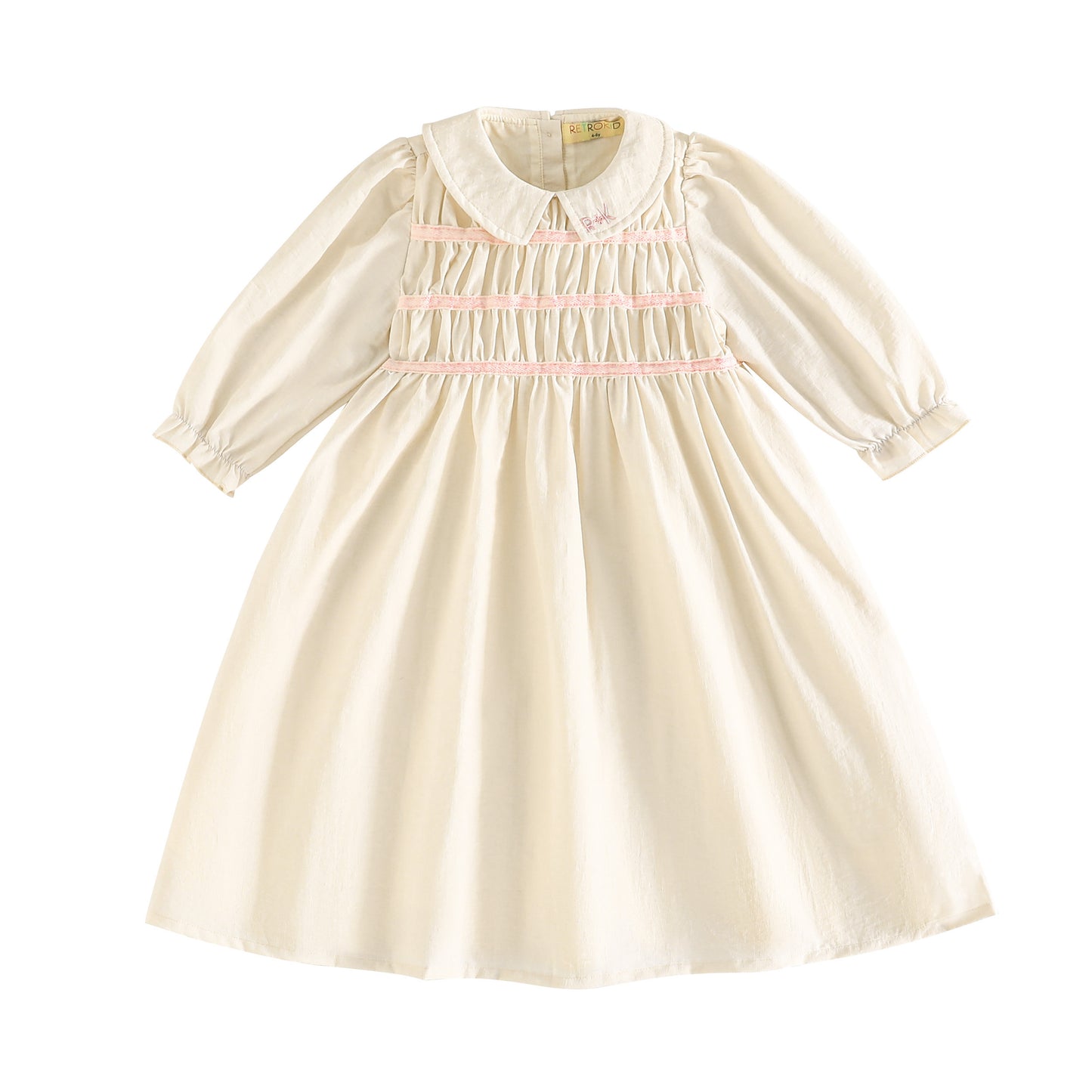 RetroKid Halston Smocked Dress - 3/4 Sleeve