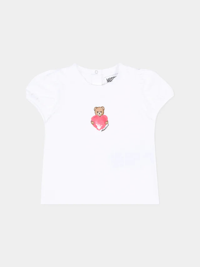 Moschino Bear Logo Print Short Sleeve Tshirt MLM02B