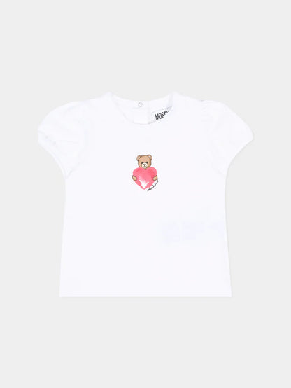 Moschino Bear Logo Print Short Sleeve Tshirt MLM02B