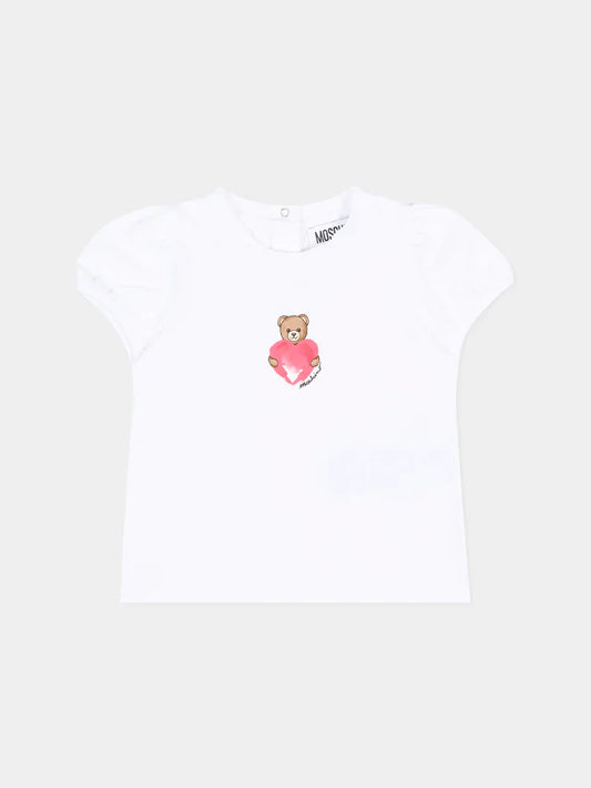 Moschino Bear Logo Print Short Sleeve Tshirt MLM02B