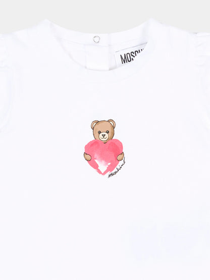 Moschino Bear Logo Print Short Sleeve Tshirt MLM02B