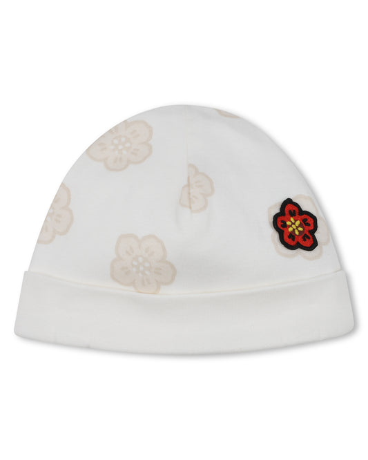 Kenzo Girl Allover Printed Footie w Bib and Hat Set K61615