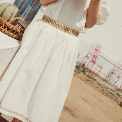 The Little Poets Bordalo Midi Skirt w/ Ochre belt