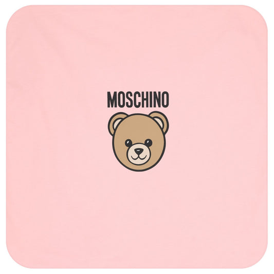 Moschino Blanket with Bear and Text Logo MUB00M