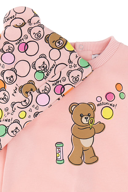 Moschino Footie W Print Hat Gift Set MUY092