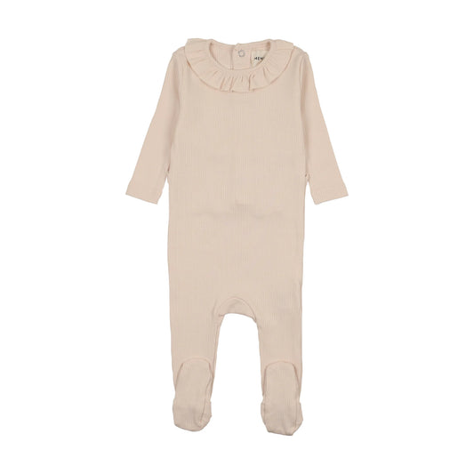 Rib Ruffle Collar Footie