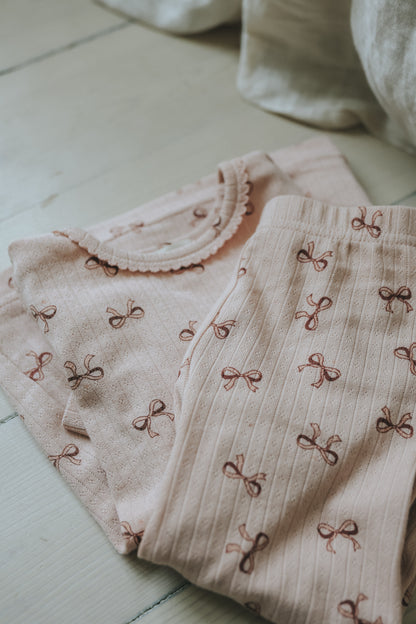 Bow Print 2 PC Set & Bonnet