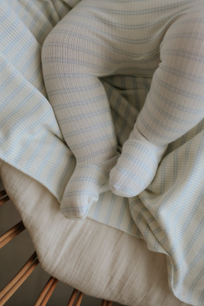 Rib Stripe Footie & Beanie