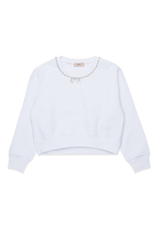 N21 Sweatshirt with Jeweled Trim and Logo N0487